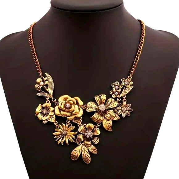 Boho Gypsy Sisters Jewelry - Luxury FLOWER BOUQUET COLLAR NECKLACE